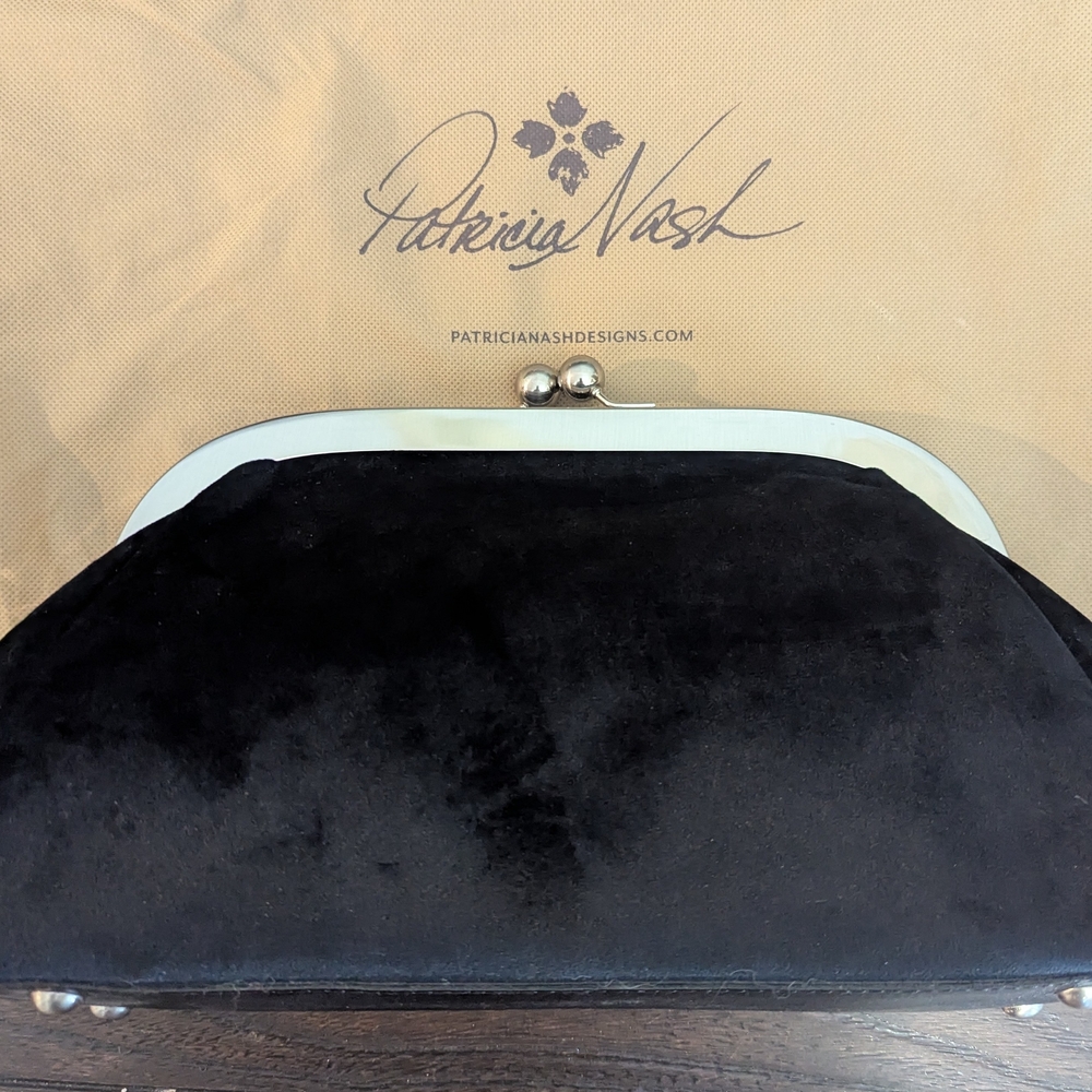 Patricia Nash Velvet Black Clutch